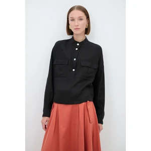 Adl Cep Detaylı Bluz Siyah 11538444006