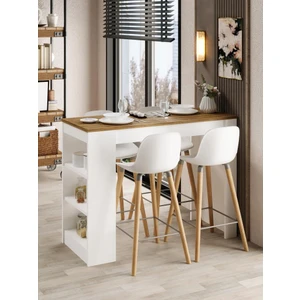 Shelfy Bar Raflı Yemek Masası Safir Meşe