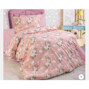 Pamuklu Ranforce Kumaş Tek Kişilik Unicorn Desen Nevresim Tam Takım