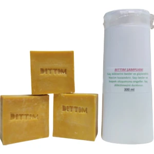%100 Doğal Bıttım Şampuanı 300 ml + 3 Adet Bıttım Sabunu