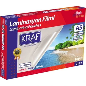 A5 Laminasyon Filmi 100 Mikron 100 Adet Parlak Yüzeyli Belgeler İçin Koruma
