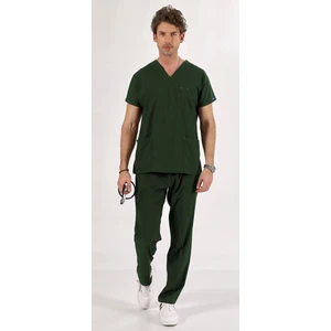 Uçak İş Giyim Avcı Yeşili Core-Flex Erkek Likralı Cerrahi Takım