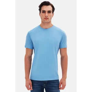 Ds Damat Slim Fit Açık Indigo Bisiklet Yaka %100 Pamuklu Nefes Alabilen T-Shirt