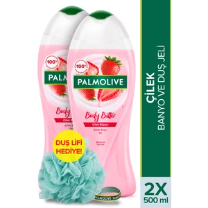 Body Butter Çilek Rüyası Banyo ve Duş Jeli 500 ml x 2 Adet + Duş Lifi