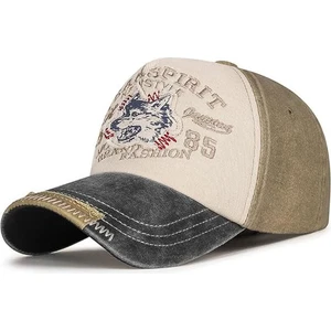 Kurt Nakışlı Vintage Eskitme Pamuklu Şapka