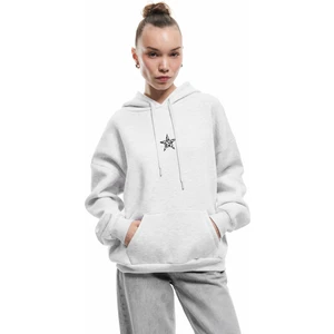 Cep Detaylı Kapüşonlu Leopar Detaylı Arkası Baskılı Oversize Sweatshirt