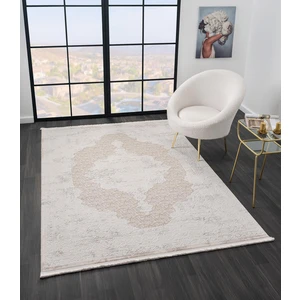 Vista VS013A Beyaz Halı Klasik Desen Antialerjik Pamuk Taban Yıkanabilir Salon Halısı Yatak Odası