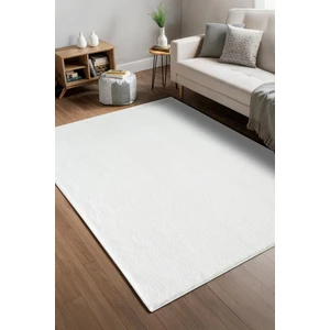 Softy Beyaz Yıkanabilir Kaymaz Taban Bambu Yumuşak Dokulu Kesme Halı Mutfak Koridor Salon Halısı