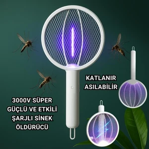 House Pratik HP13 Şarjlı Sinek Öldürücü Raket Beyaz