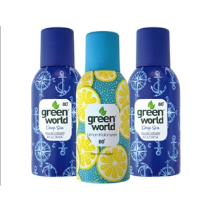 Green World Aerosol Sprey Kolonya 3'lü Set 3x150 ml - Limon+ 2 x Deep Sea