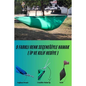 Med Online Kamp Piknik Hamağı Outdoor Su Itici Kumaş Katlanabilir Taşınabilir Kılıflı Bahçe Balkon Salıncak