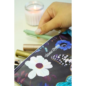 Yassı Kalem-Makyaj Çantası 20X11CM Mor