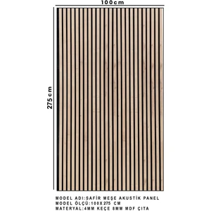 100 x 275 cm Mdf Kaplamalı Ahşap Akustik Duvar Paneli ( Safir Meşe )