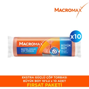  Ekstra Güçlü Çöp Torbası Büyük Boy 10'lu Paket X10
