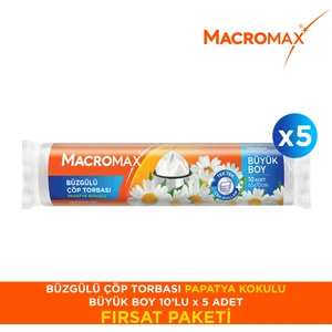 Büzgülü Çöp Torbası Papatya Büyük Boy- 10'lu x 5