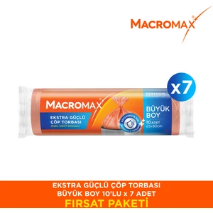  Ekstra Güçlü Çöp Torbası Büyük Boy 10'lu Paket X7