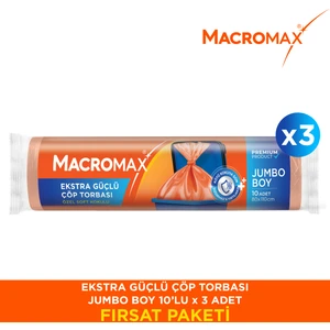 Ekstra Güçlü Çöp Torbası Jumbo Boy - 10'lu x 3 Adet