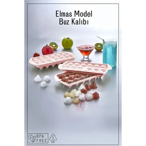 Pratik & Yeni Nesil Buz Kalıbı - Elmas Şekilli Kapaklı 18 Bölmeli Buz Kalıbı