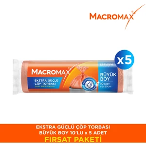  Ekstra Güçlü Çöp Torbası Büyük Boy 10'lu Paket X5