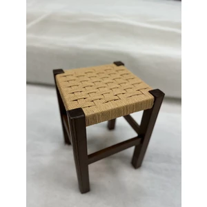 Ceviz Renk Hasır Tabure(35 cm )