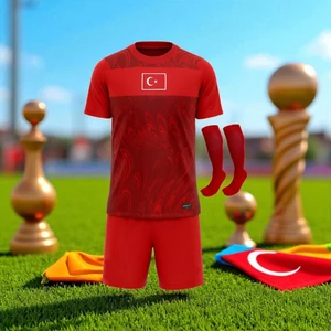 Bite Nose Türkiye Milli Takım Kırmızı Şortlu Çocuk Çoraplı  T-Shirt Halısaha Forma