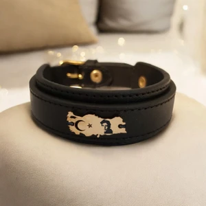 Altın Plakalı 14 Ayar Al Pacino Temalı Türkiye Haritalı Siyah Derili Hediye BILEKLIK-440SEMBOL