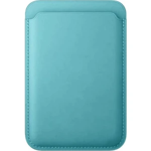 Apple iPhone 12 / 13 / 14 / 15 / 16 Serisi ile Uyumlu Deri Cüzdan Magsafe Aqua Blue (Mavi)