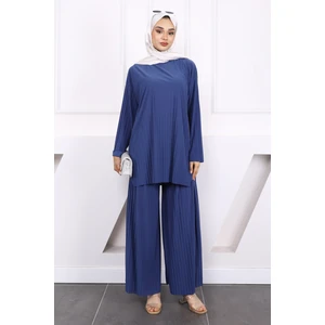 Indigo Piliseli Sandy Tunik Pantolon Takım