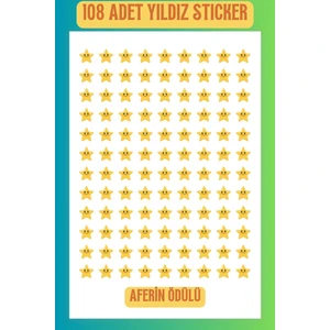 Öğretmenler Için Yıldız Etiketi Star Sticker 1 Sayfa 108 Adet 1,2cm Ebat