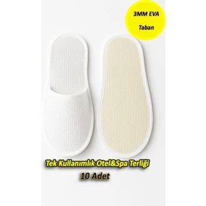 Tek Kullanımlık Eva Kalite Spa & Otel Terliği – 10'lu Paket | Hijyenik, Kaymaz Tabanlı, Unisex