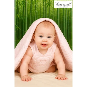 %100 Saf Bambu Hipoalerjenik 0-6 Yaş Bebek Çocuk Ayıcık Yorgan Pembe
