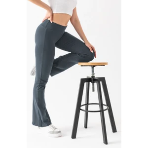 Kadın Antrasit Marka Muadil Penye Örme Esnek Likralı Ispanyol Paça Tayt