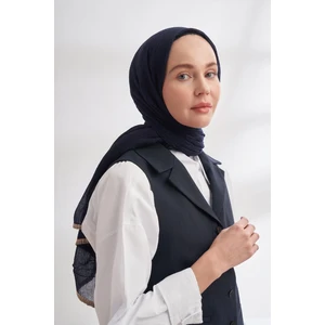 Müslin Biyeli Şal 3352-LACIVERT