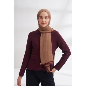 Müslin Biyeli Şal 3352-VIZON