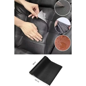 100X50 cm Siyah Suni Deri Tamir Yama Bandı Yapışkanlı Araba Motosiklet Sele Koltuk Döşeme Yaması