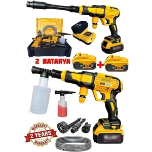 İyisi Yok 999VF Çift Akülü Şarjlı Yüksek Basınç Oto Araç Bahçe Yıkama Temizleme Ilaçlama Tabancası