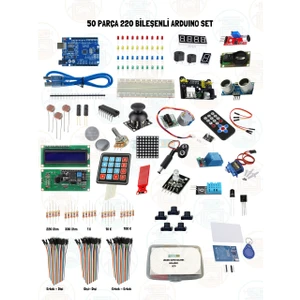 Arduino Başlangıç Seti 50 Parça 220 Bileşenli Gelişmiş Maker Seti + Saklama Kutulu