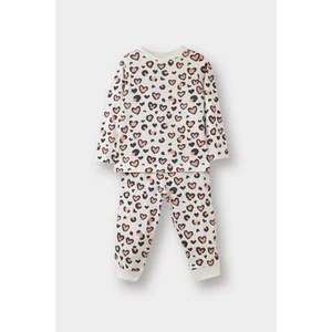 Kız Bebek Pijama Takımı Desenli Uzun Kollu Penye Üst Uzun Alt