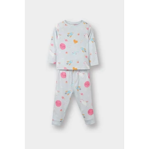 Kız Bebek Pijama Takımı Uzay Baskılı Uzun Kollu Penye Üst Uzun Alt E9479A525AU