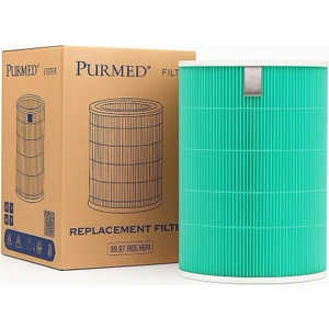 Xiaomi Mi 1 / Mi 2 / Mi 3 / Mi Pro Air Purifier Uyumlu Yeşil H13 HEPA + Değiştirilebilir Karbon Filtre – RFID Çipli Yedek Filtre