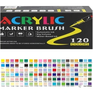 Düz Sıvı Yumuşak Uçlu Akrilik Markör ｜öğrenci Boyama｜istiflenebilir Mürekkepli Kalem｜büyük Kapasiteli Boya Fırçası (Yurt Dışından)