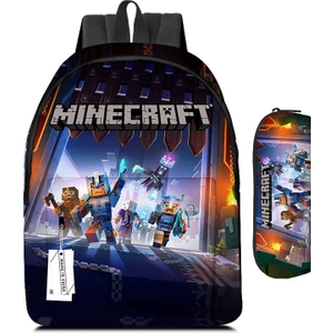 Leonas Mysterious Shop My World Minecraft Ilkokul ve Ortaokul Öğrencilerinin Okul Çantası Kalem Çantası (Yurt Dışından)