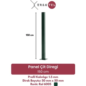 Ersa Tel Panel Çit Direk 50 x 50 - 1.50 mm 150 cm