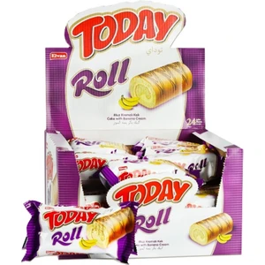 Today Swiss Roll Muz Kremalı Kek 35 gr 24 Adet (1 Kutu)