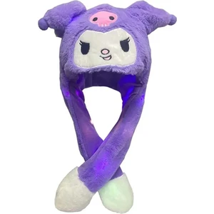 Mj Toys Sanrio Kuromi Cinnamoroll My Melody Şapka Kulakları Hareket Eden Şapka Işıklı Modlu Peluş Bere Şapka