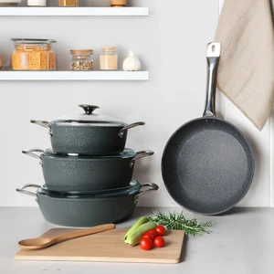 Güral Porselen Antoryum Pro 7 Parça ThermoGuard Granit Tencere Takımı Gri