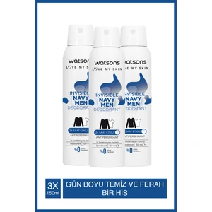Invisible Navy Men Deodorant 3x150ml

