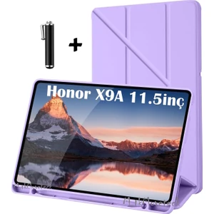 M.TK Moveteck Honor Pad X9A 11.5inç Kılıf Kalem Bölmeli Katlanabilir Standlı Koruyucu Yumuşak Silikon Akıllı Kapak + Dokunmatik Kalem 2li Set - 8gb 256GB Wi-Fi