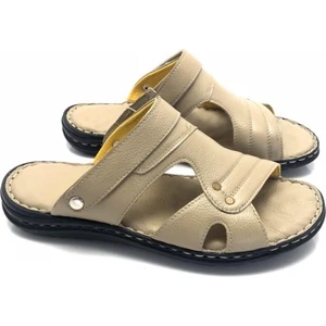 Hakiki Deri Ortopedik Masajlı Erkek Terlik