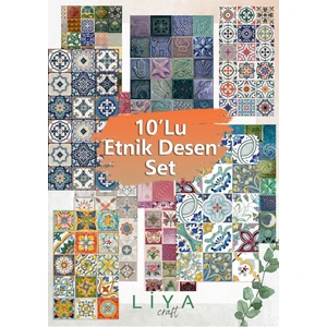 10'lu Etnik Sticker Seti Planner Ajanda Bullet Journal Için Uygun Set